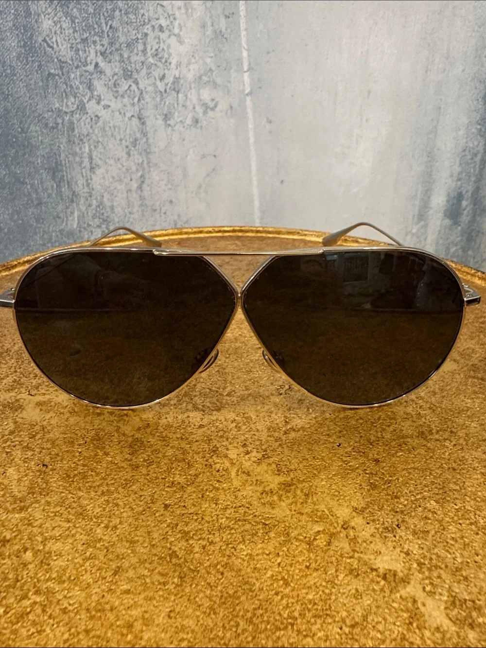 Christian DIOR Aviator Metal Frame Sunglasses in Silver